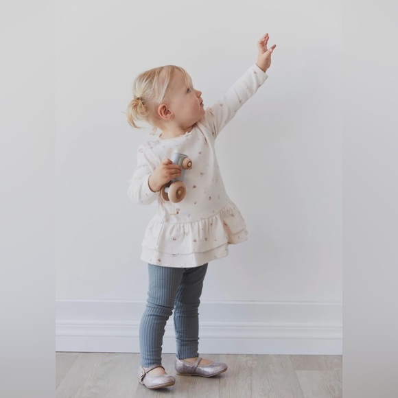 Kids Ribbed Leggings - Green - Picture 2 of 3